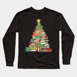 Christmas book tree Long Sleeve T-Shirt